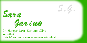 sara gariup business card