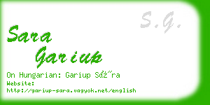 sara gariup business card